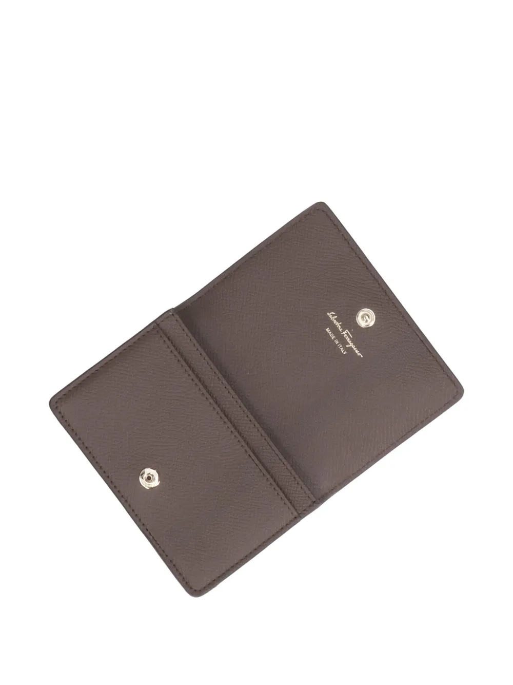 Ferragamo Gancini Logo-plaque Leather Wallet In Gray