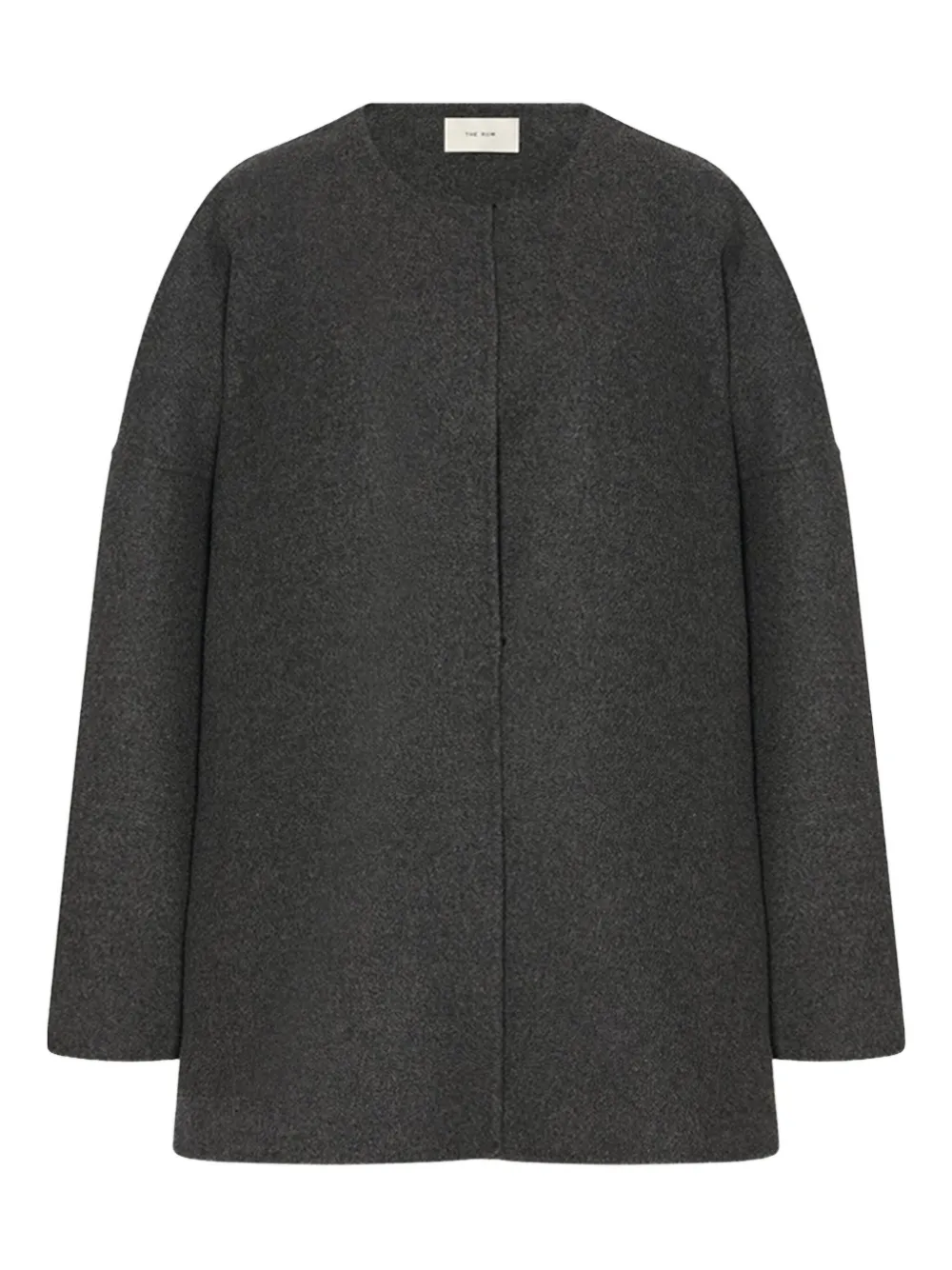 The Row Elke Cashmere Round-neck Jacket In Gray