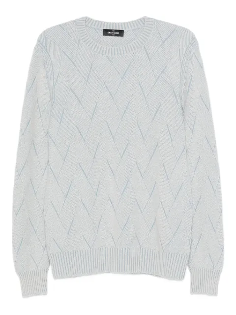 Gran Sasso chevron-pattern crew-neck sweater