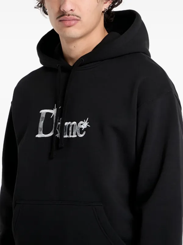 Dime パーカー ロゴ刺繍入り コットン ブラック 送料関税込 Dime logo-embroidered Hoodie | Black | FARFETCH JO
