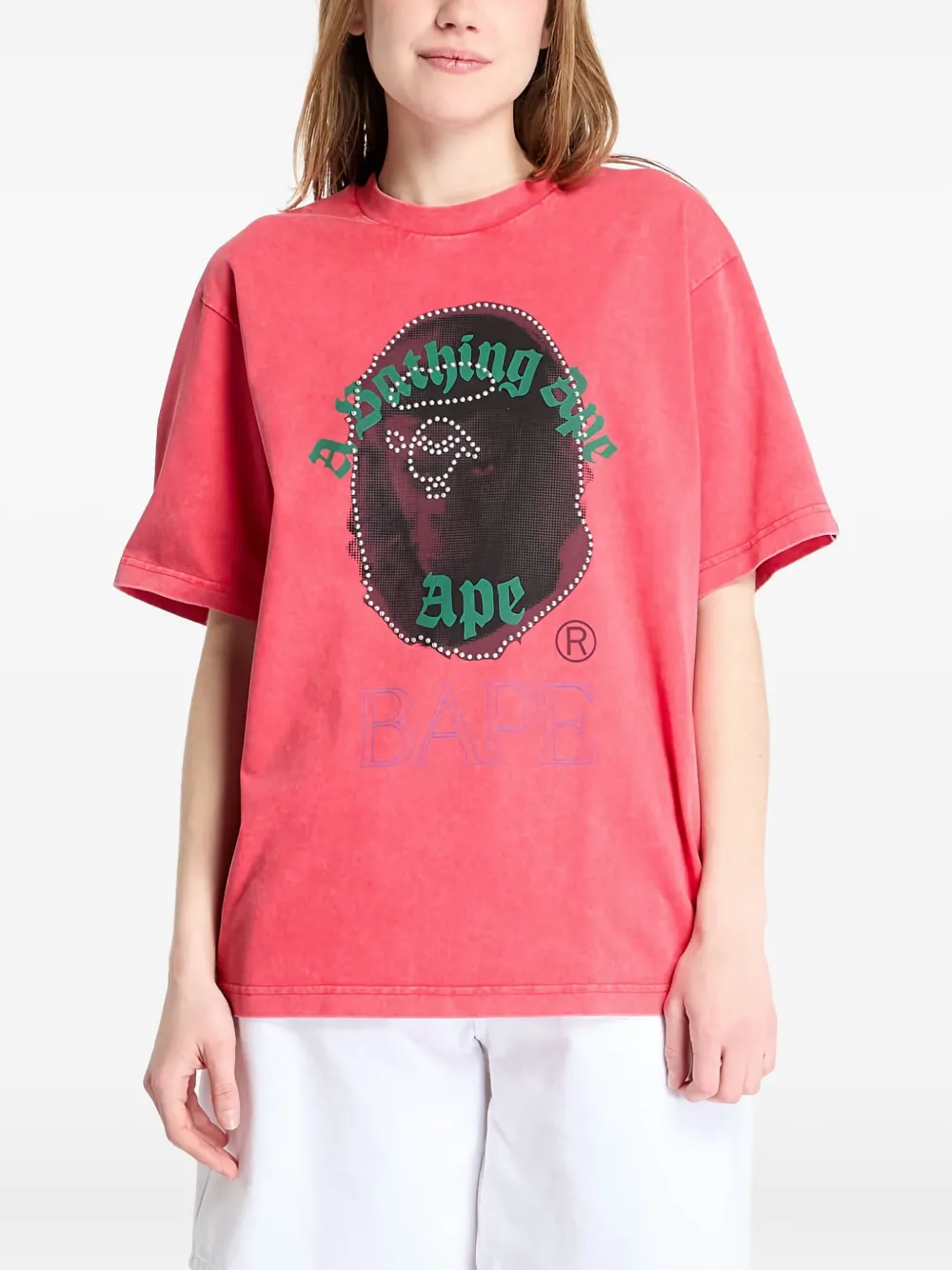 A Bathing Ape Ape Head Rhinestone-embellished T-shirt