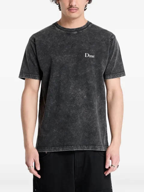 dime logo-embroidered acid-wash T-shirt