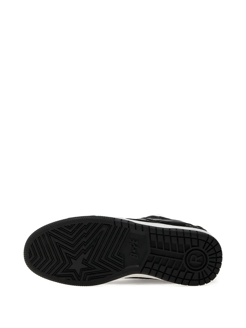 A BATHING APE star-embellished denim trainers Black