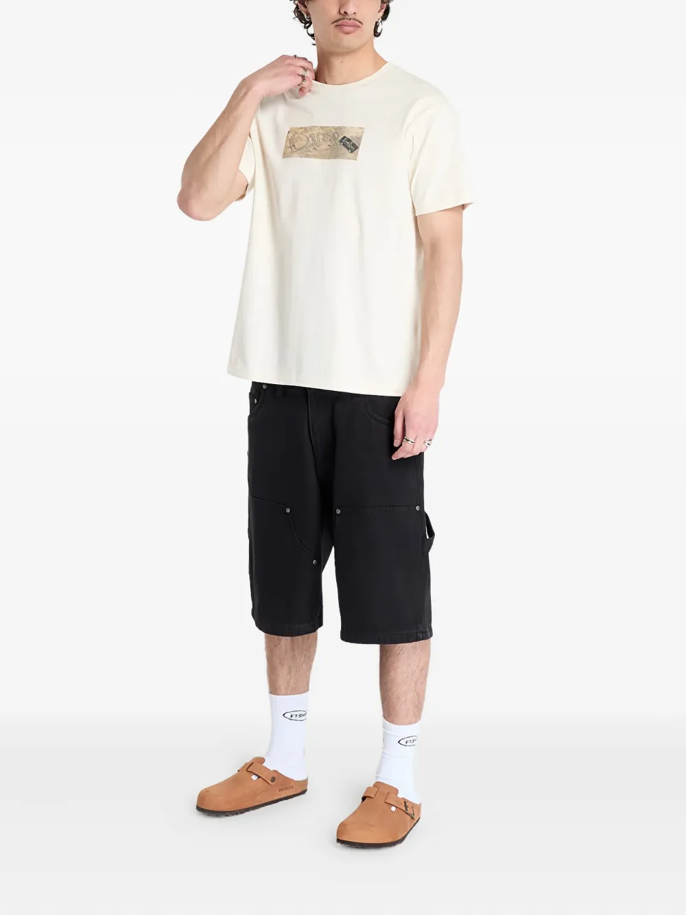  Dime Graphic-print T-shirt - Neutrals 