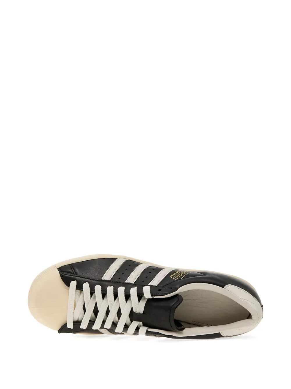 adidas Superstar three-stripe leather sneakers Black