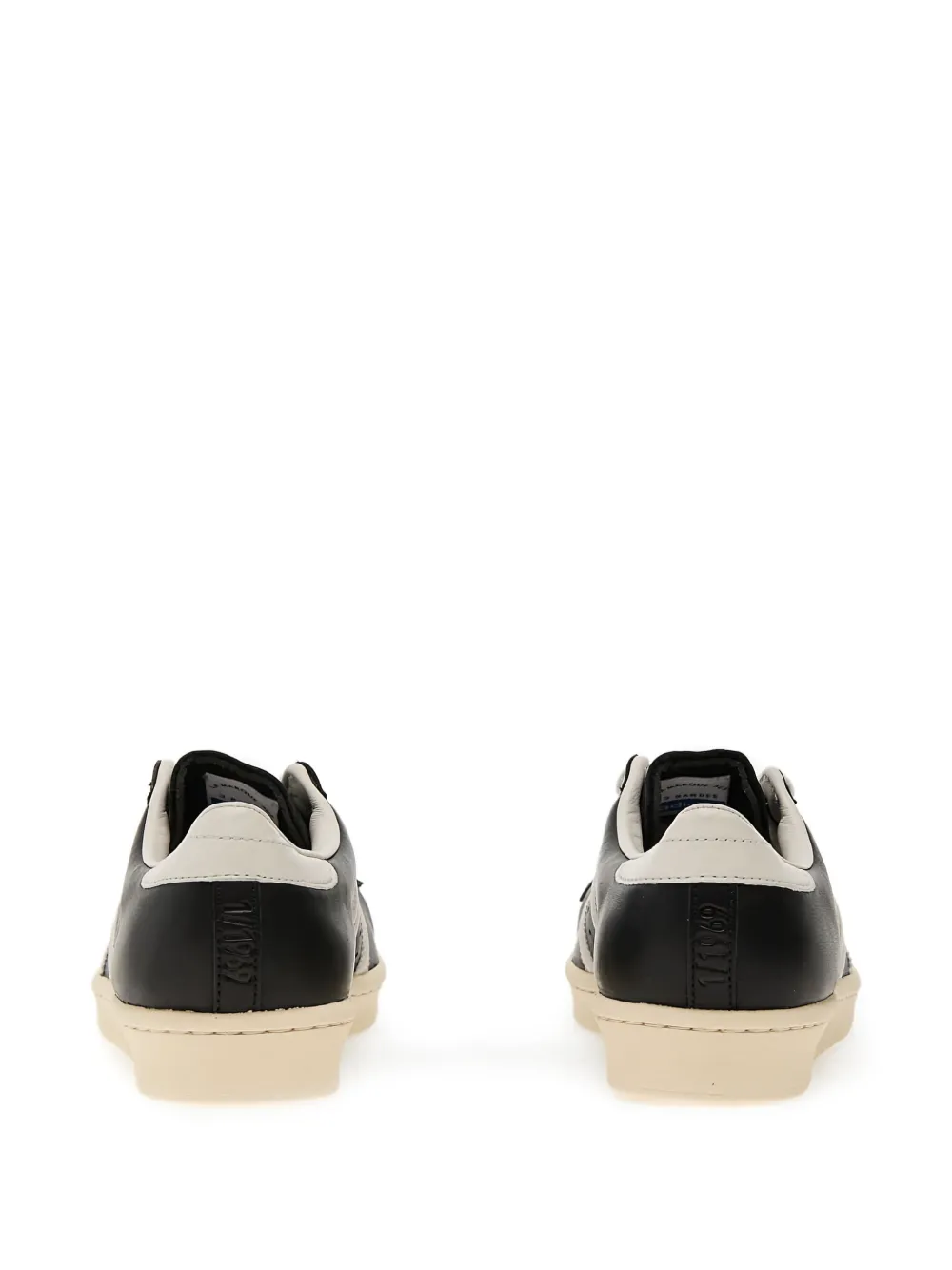 adidas Superstar three-stripe leather sneakers Black