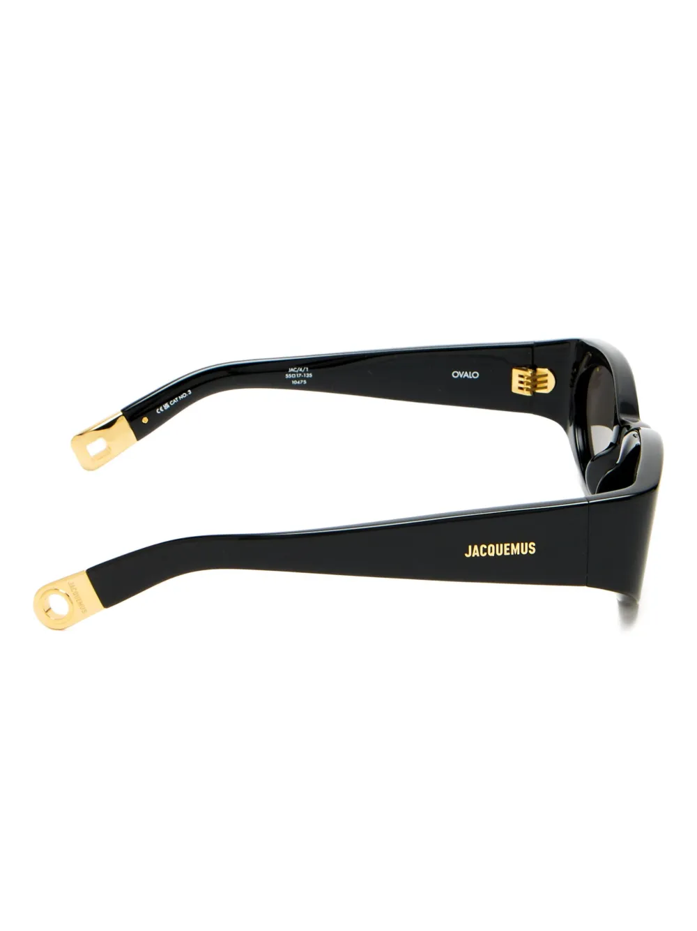 Jacquemus Zonnebril met ovalen montuur - Zwart