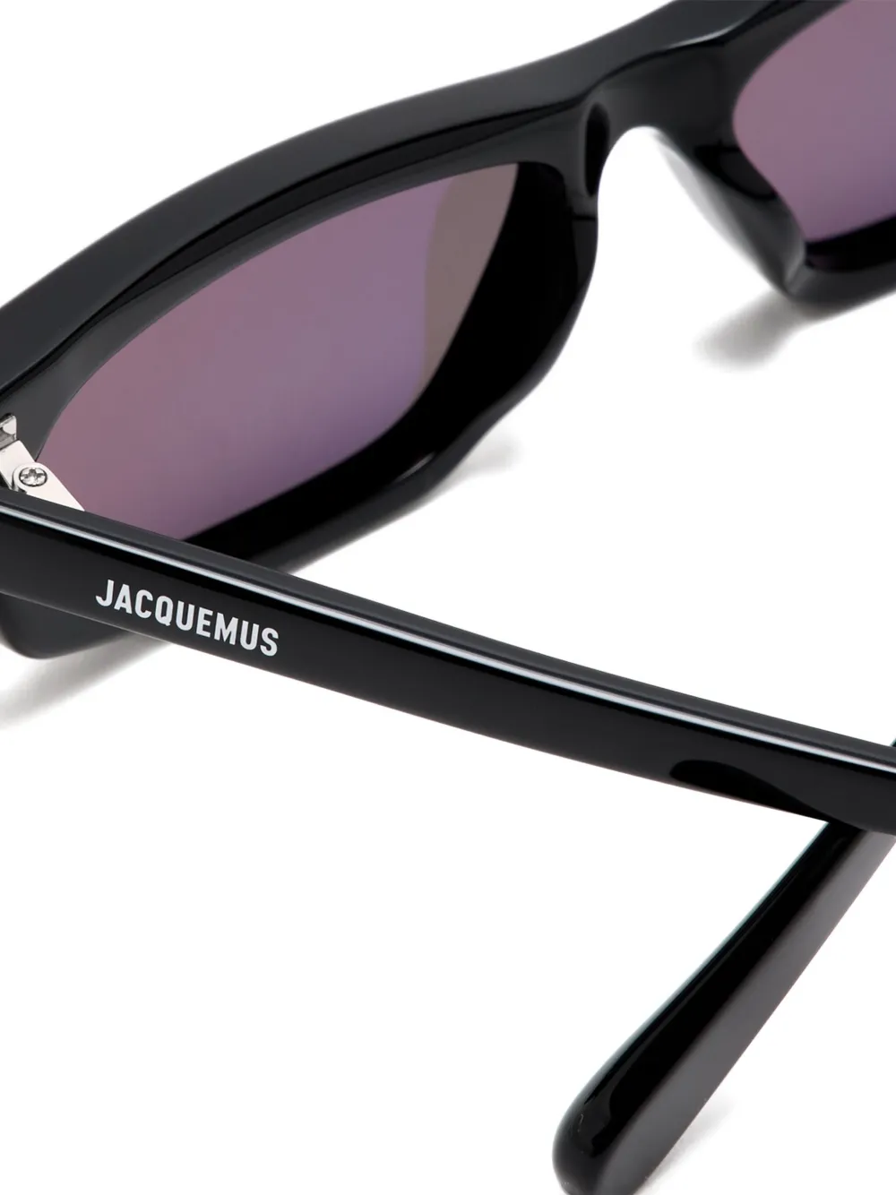 Jacquemus Zonnebril met rechthoekig montuur Zwart
