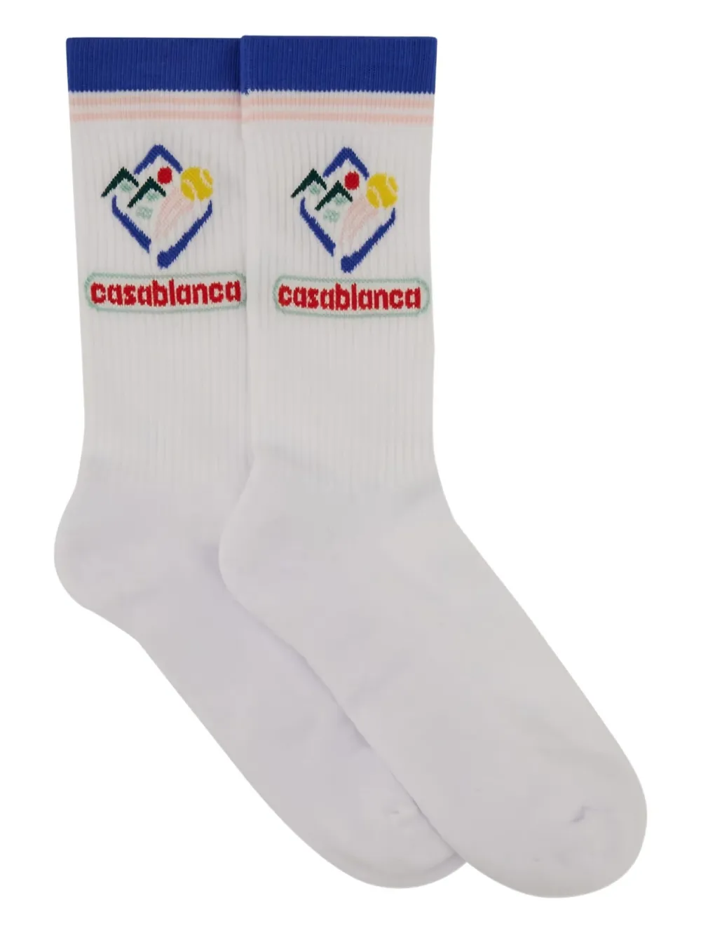 logo-intarsia ribbed socks