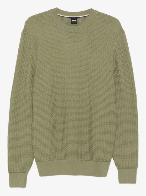 BOSS waffle-knit crew-neck sweatshirt