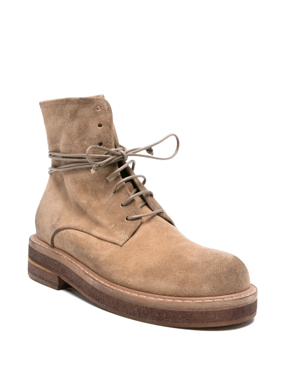 Marsèll lace-up suede combat boots Brown