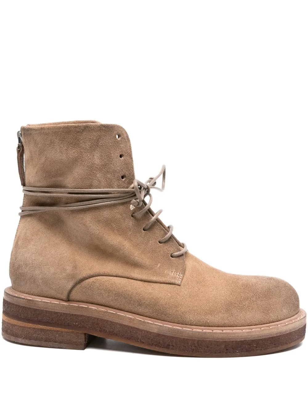 Marsèll lace-up suede combat boots Brown