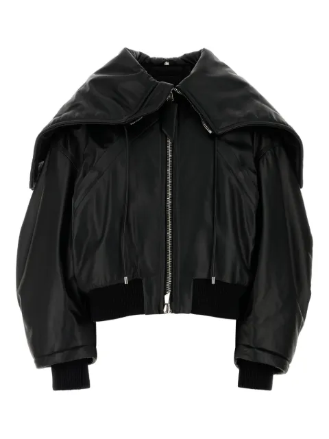 The Attico oversized-collar leather jacket