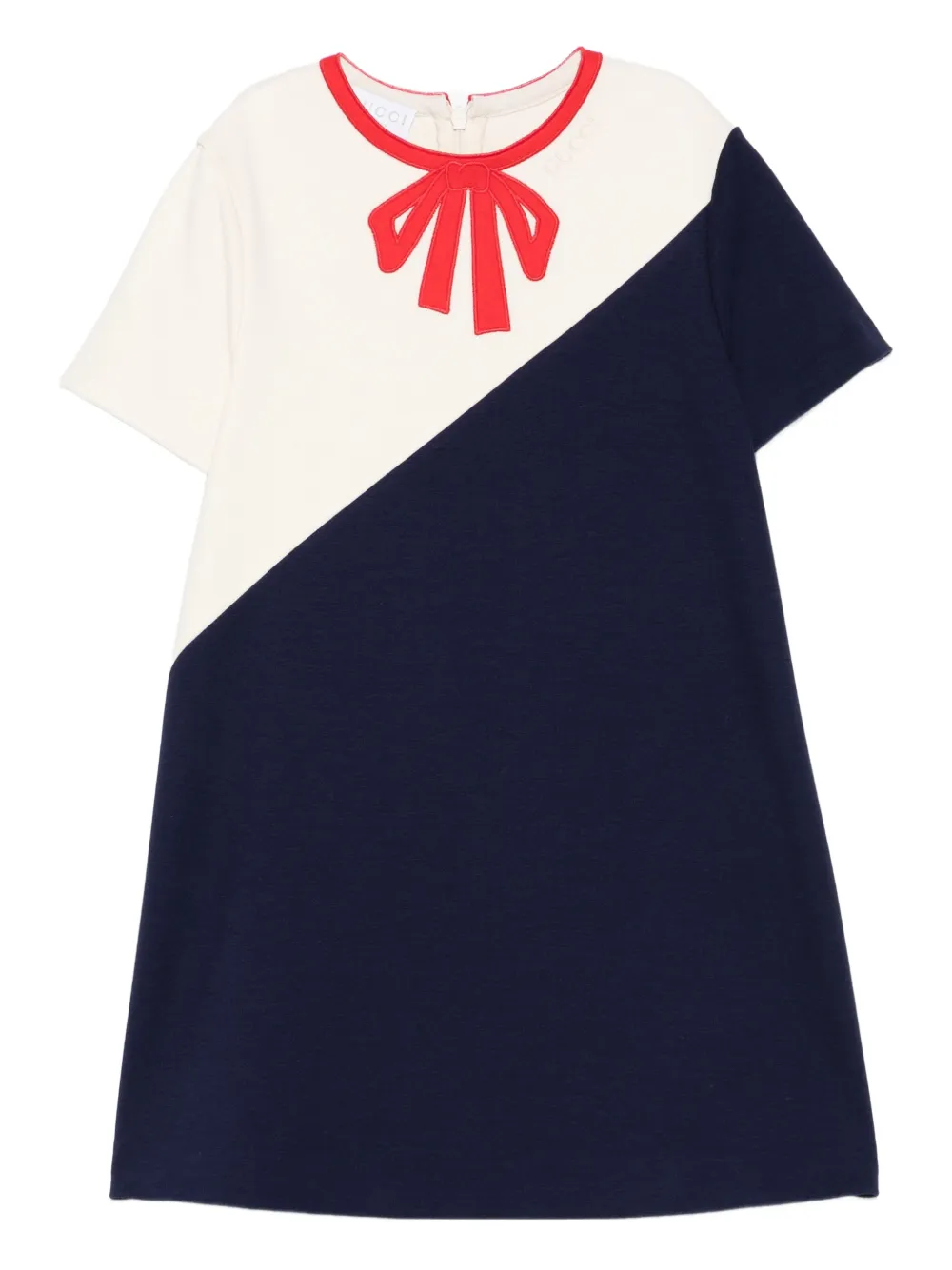 Gucci Kids T-shirtjurk met strik Blauw