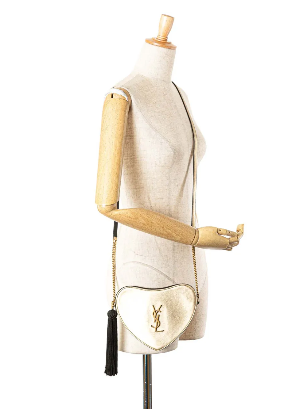 2018 Metallic Calfskin Heart Monogram crossbody bag