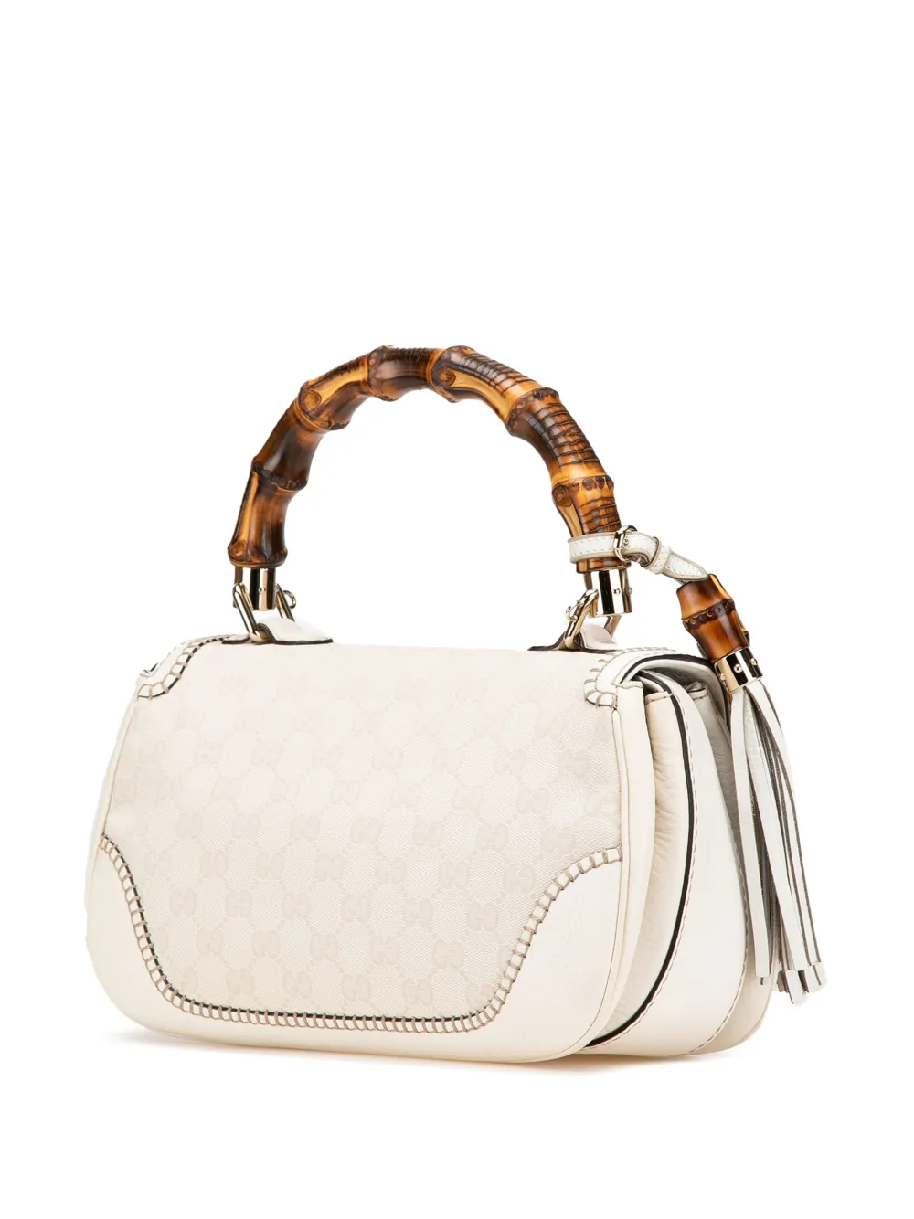 Pre-owned Gucci 2000-2015 Medium Gg Canvas New Bamboo Satchel