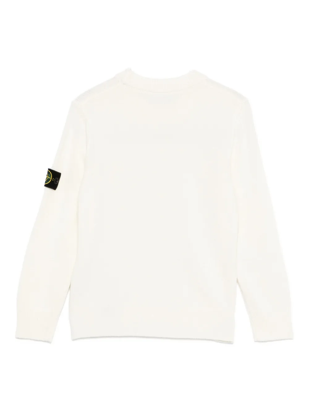 Stone Island Junior logo-patch crew-neck jumper Wit