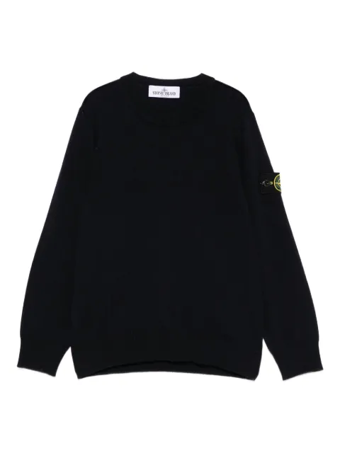 Stone Island Junior logo-patch wool sweater