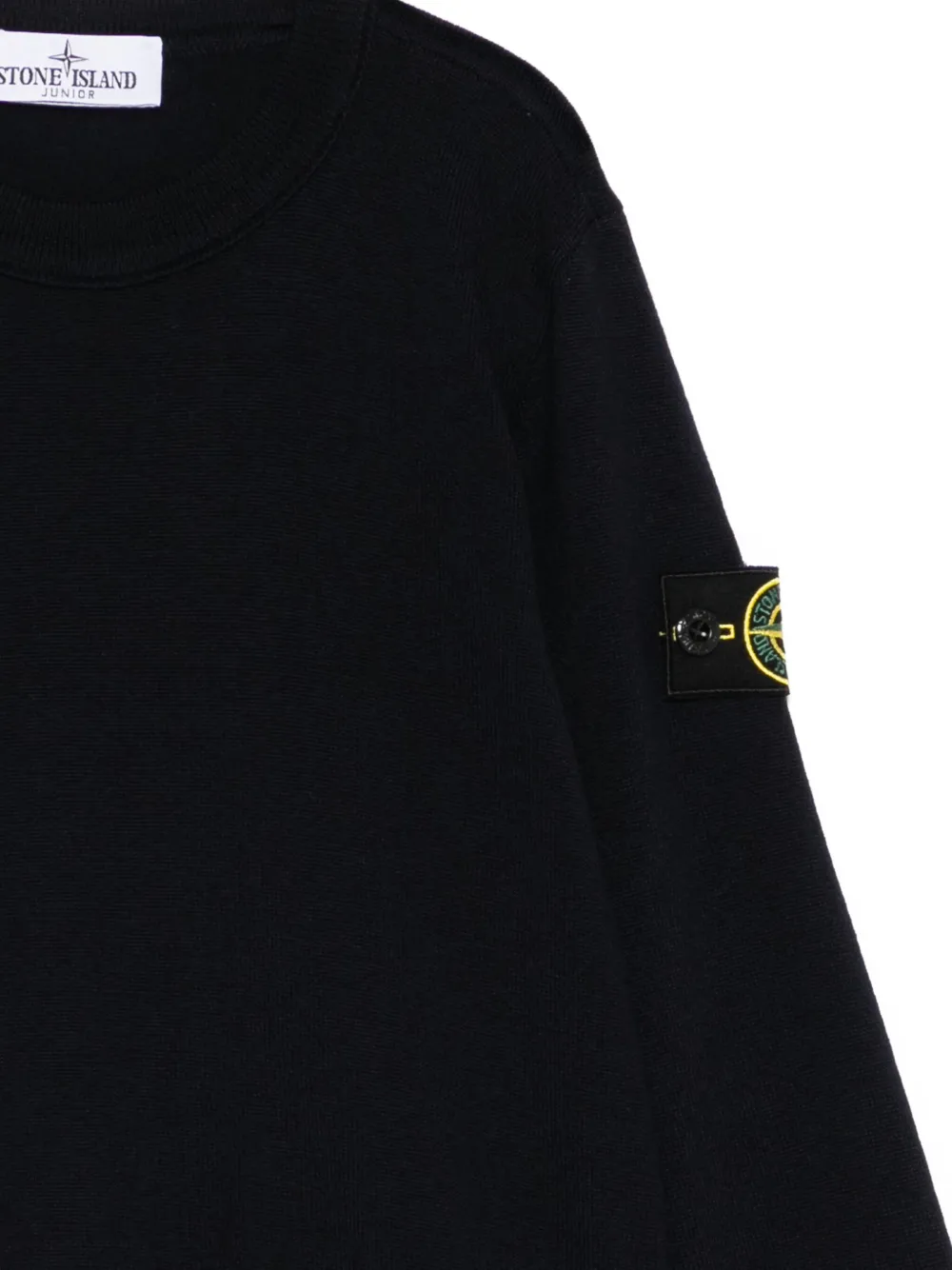 Stone Island Junior Wollen trui met logopatch Blauw