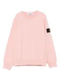 Stone Island Junior logo-patch crew neck sweatshirt - Pink
