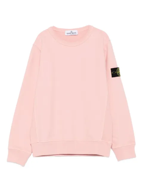 Stone Island Junior logo-patch crew neck sweatshirt