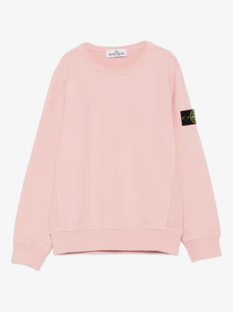Stone Island Junior sudadera con parche del logo y cuello redondo