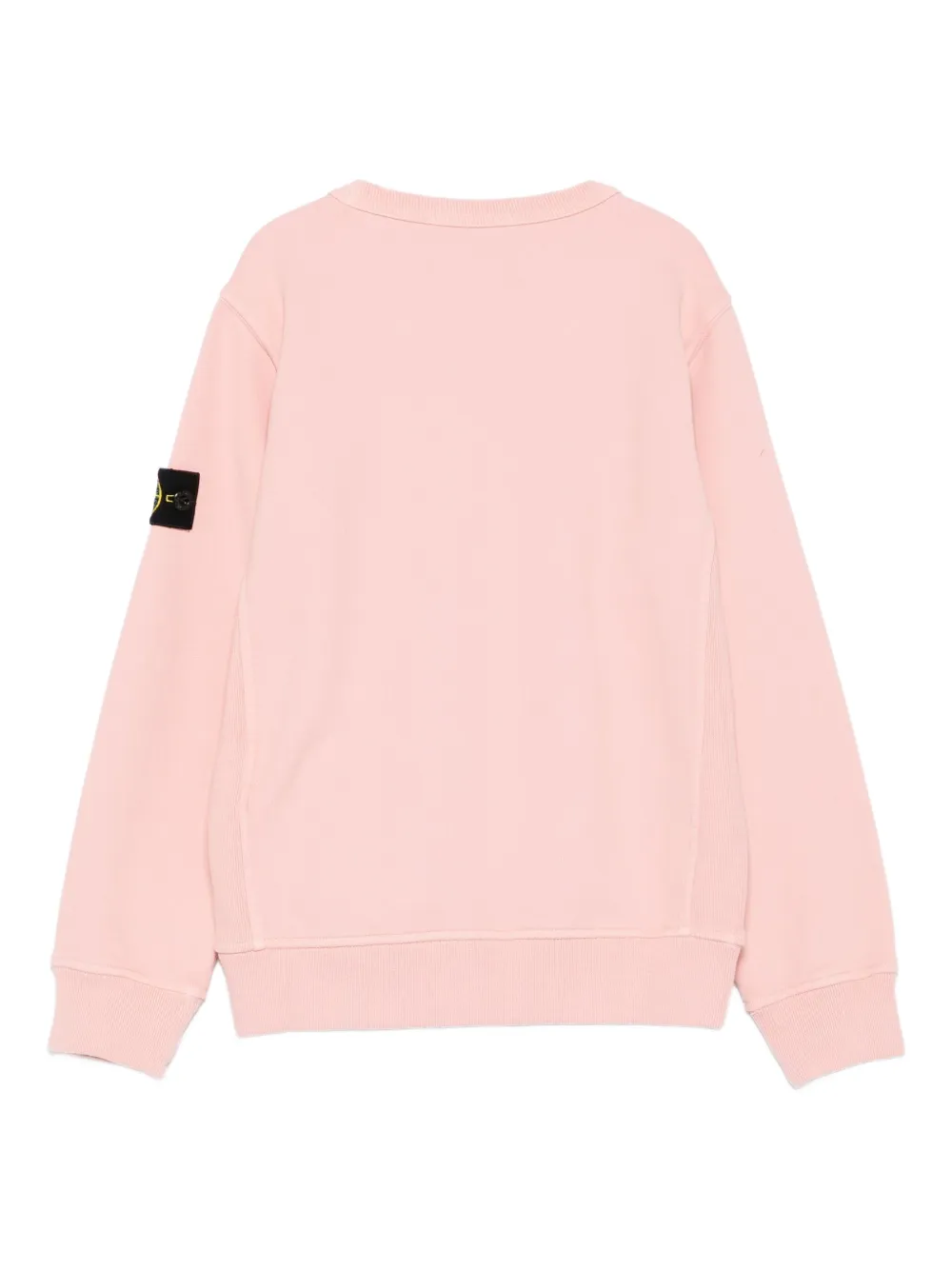 Stone Island Junior logo-patch crew neck sweatshirt Roze
