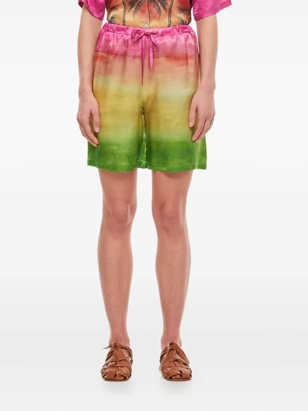 Gio Giovanni Gerosa ombre drawstring shorts Roze