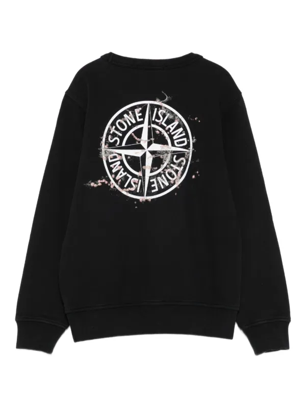 STONE ISLAND JUNIOR スウェット トレーナーブラック