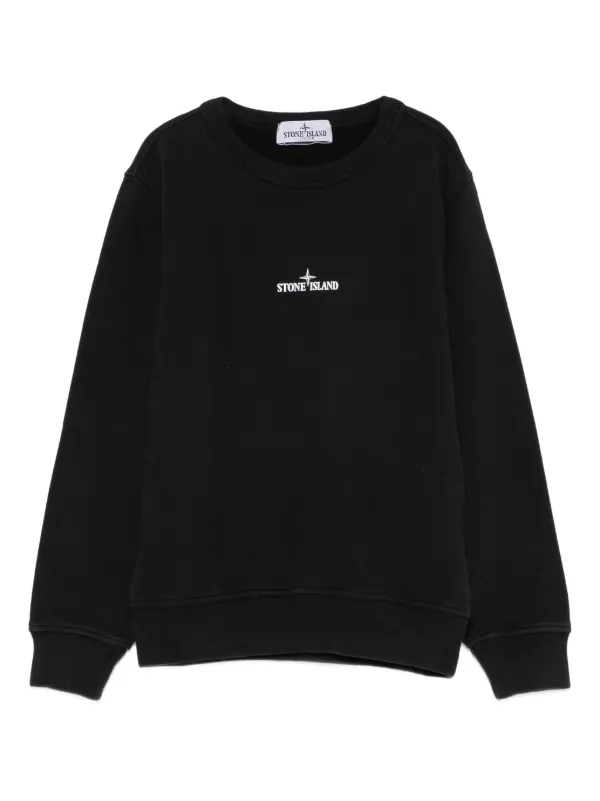 Stone Island Junior コンパスロゴ スウェットシャツ | ブラック