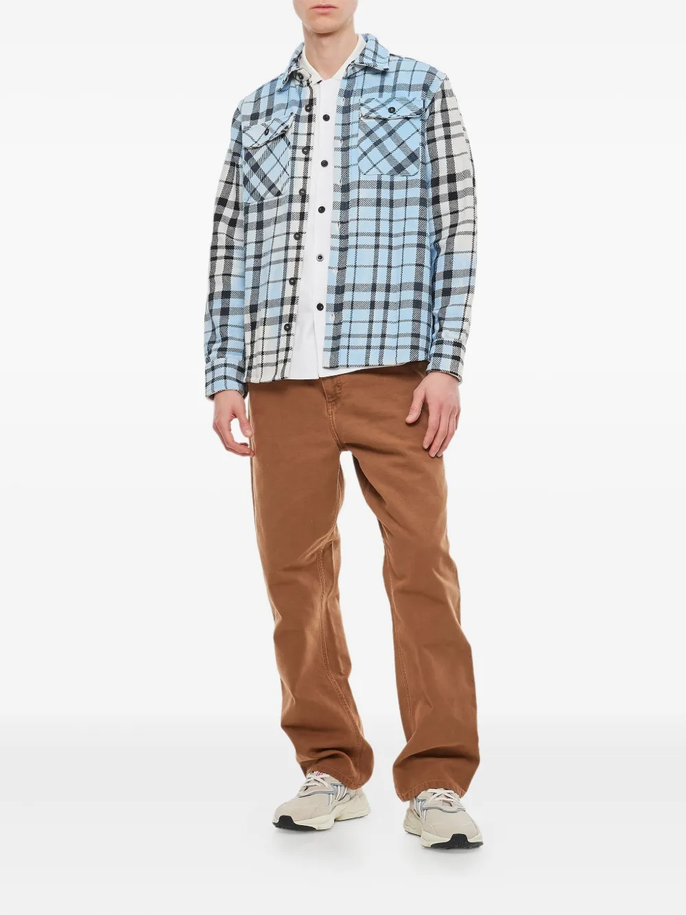 BACKSIDE CLUB checked-pattern shirt - Blauw