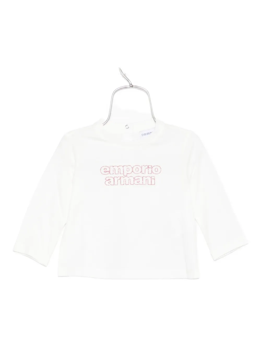 Emporio Ar i Kids logo-embellished long-sleeve top Wit