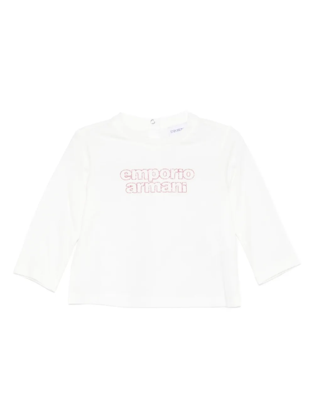 Emporio Ar i Kids logo-embellished long-sleeve top Wit