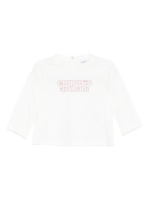 Emporio Armani Kids توب بأكمام طويلة وزينة شعار الماركة