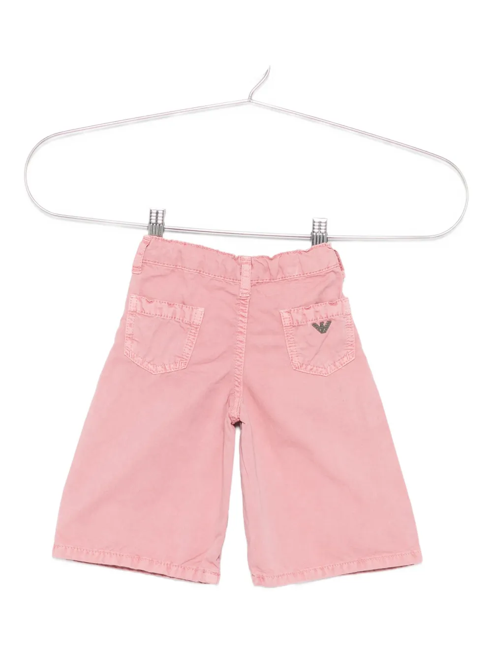 Emporio Armani Kids logo-plaque cotton trousers Roze