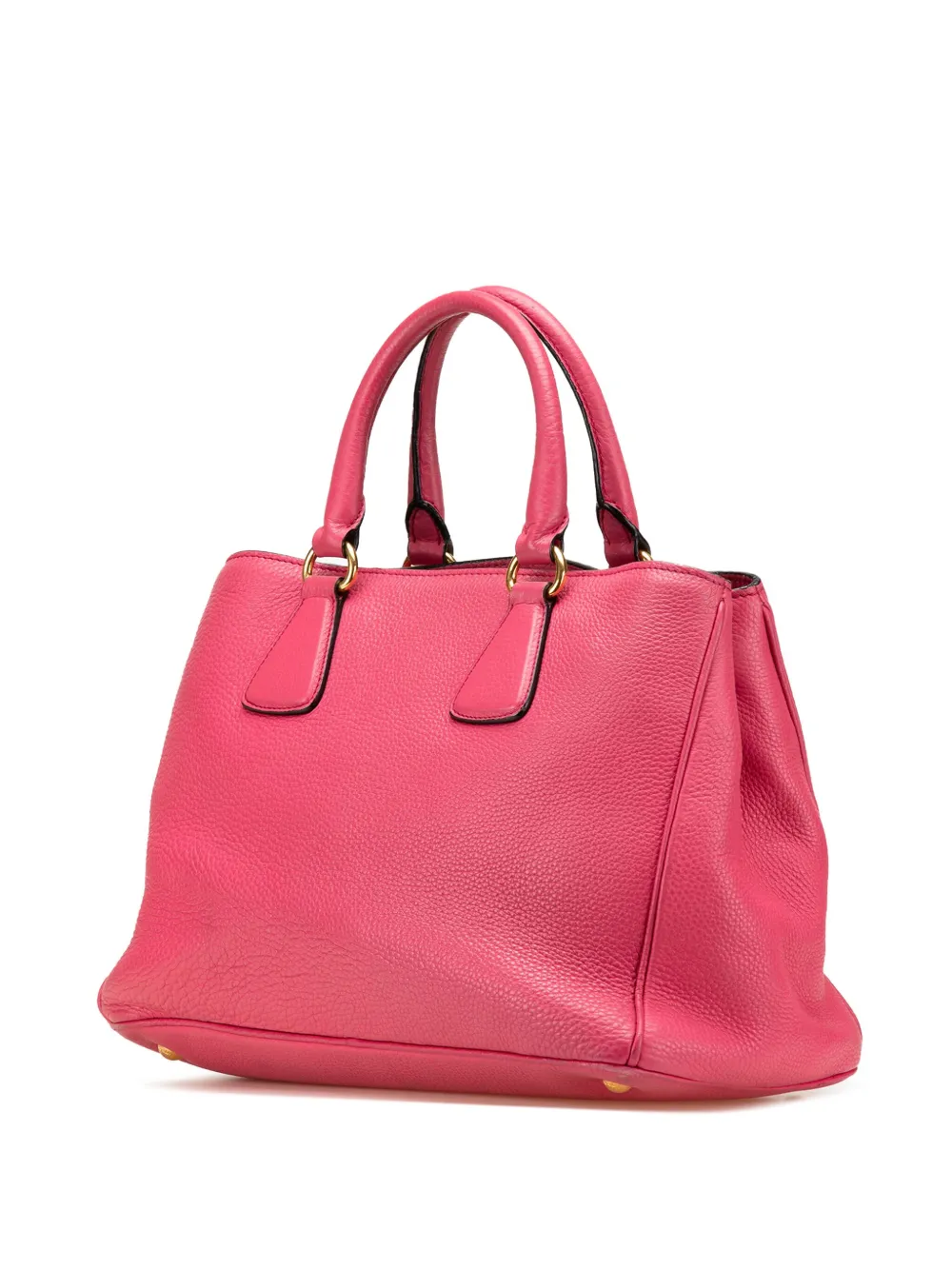 Pre-owned Prada 2000-2024 Vitello Daino Open Convertible Tote Satchel