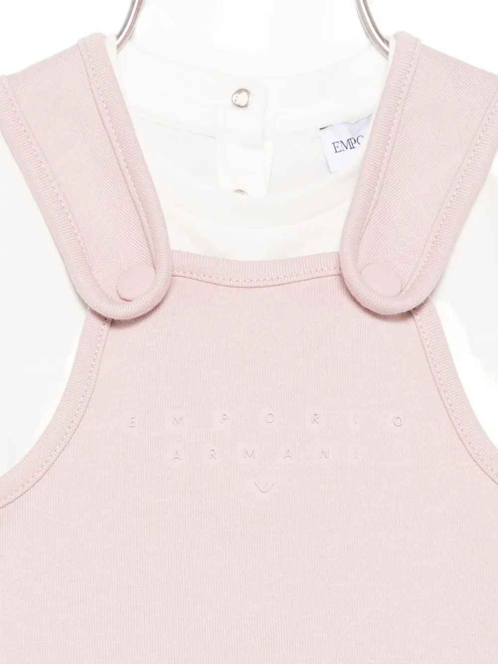 Emporio Armani Kids logo-embellished T-shirt and pinafore dress Roze