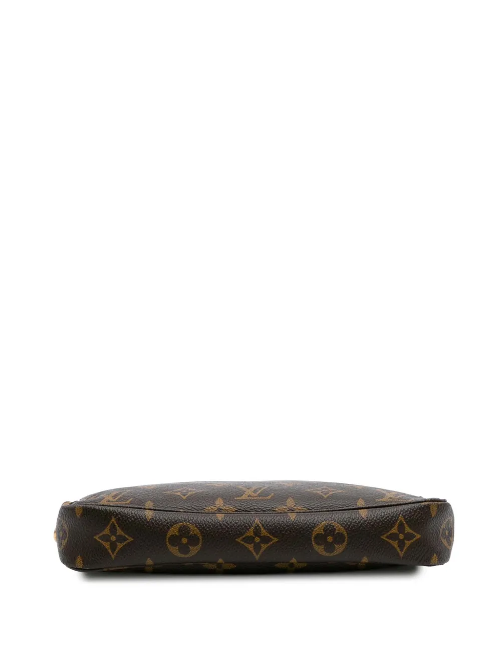 Pre-owned Louis Vuitton 2001 Monogram Pochette Accessoires Shoulder Bag In Brown