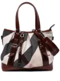 Burberry Pre-Owned 2000-2017 Mega Check Canvas Lowry satchel - Brown