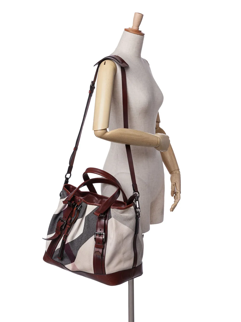 Burberry Pre-Owned 2000-2017 Mega Check Canvas Lowry satchel | Pre-Owned | Image 2