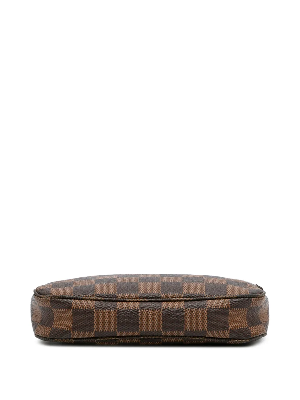 Pre-owned Louis Vuitton 2003 Damier Ebene Mini Pochette Accessoires Handbag In Brown