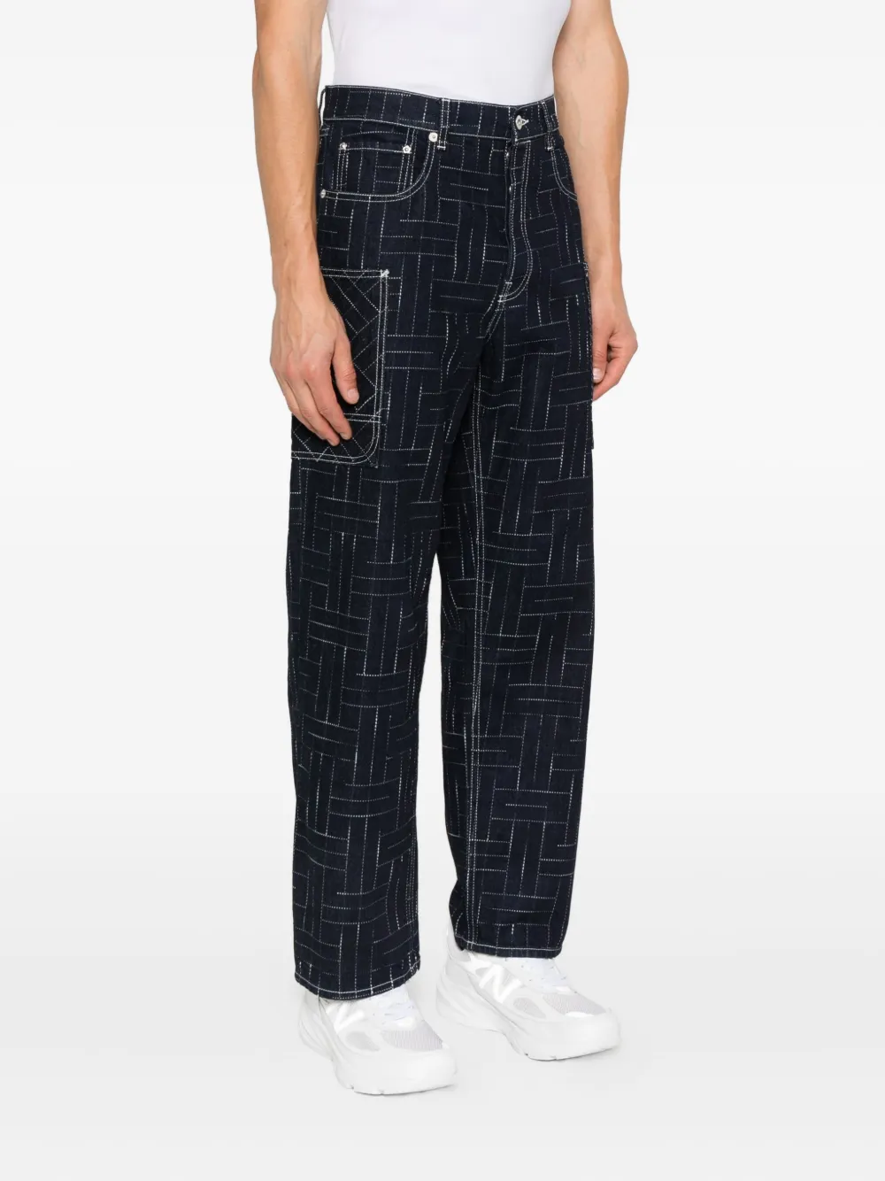 Kenzo Jeans met geometrisch patroon Blauw
