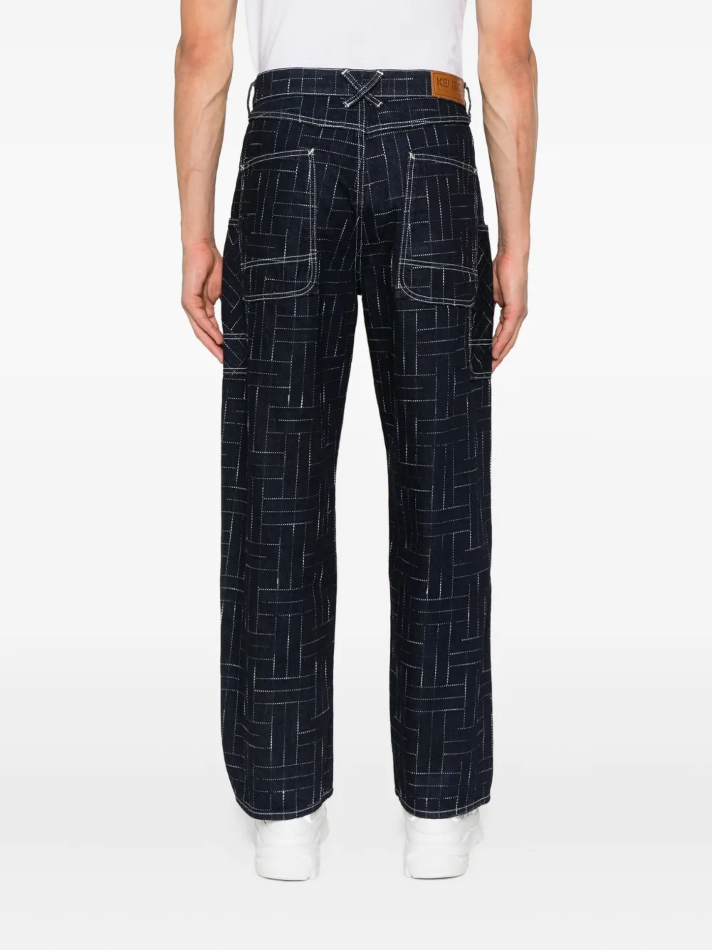 Kenzo Jeans met geometrisch patroon Blauw