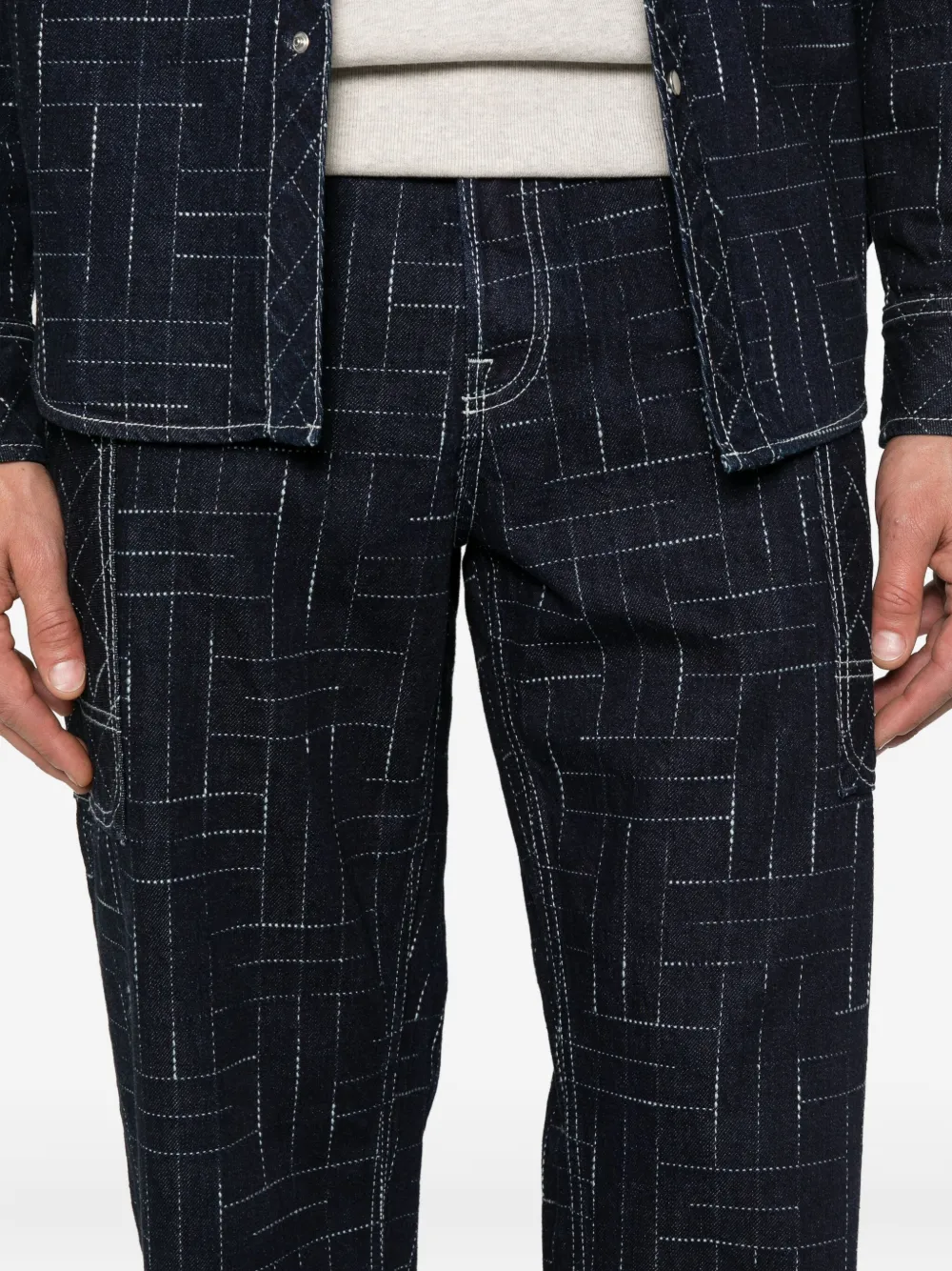 Kenzo Jeans met geometrisch patroon Blauw