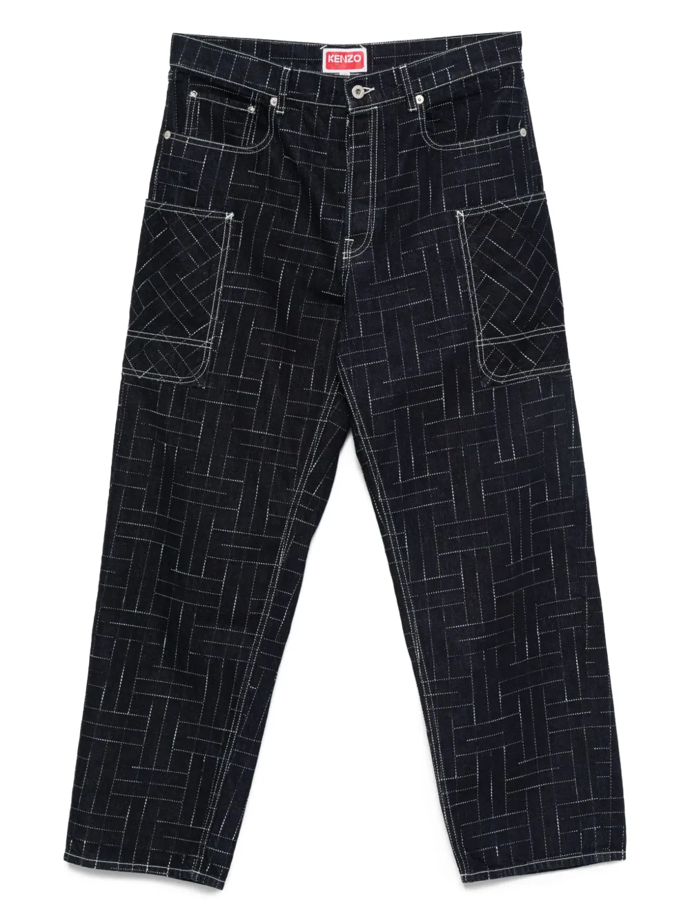 Kenzo Jeans met geometrisch patroon Blauw