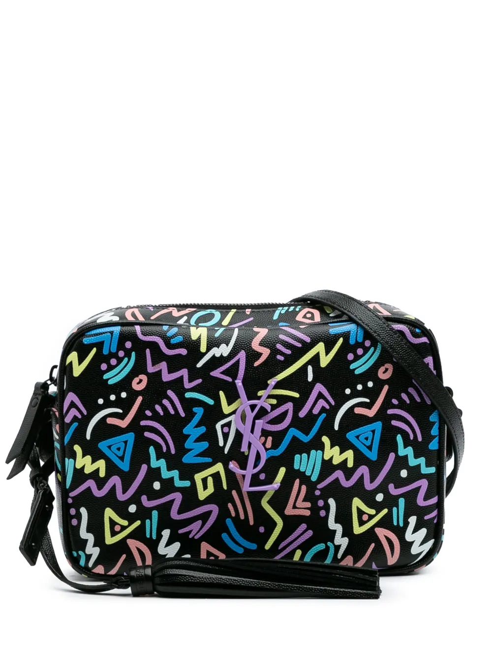 Saint Laurent Pre-Owned 2019 Medium Grain de Poudre Monogram Graphic Saint Laurent Pre-Owned 2019 Medium Grain de Poudre Monogram Graphic