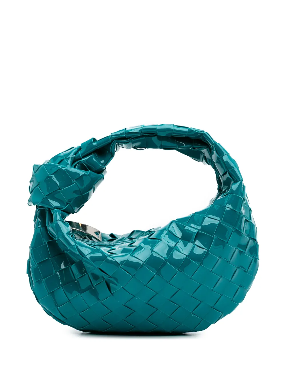 Bottega Veneta Pre-Owned 2012-2024 Mini Patent Intrecciato Jodie hobo Bottega Veneta Pre-Owned 2012-2024 Mini Patent Intrecciato Jodie hobo
