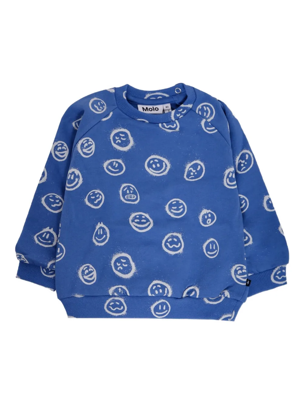 Molo Disc sweater met smiley-face Blauw