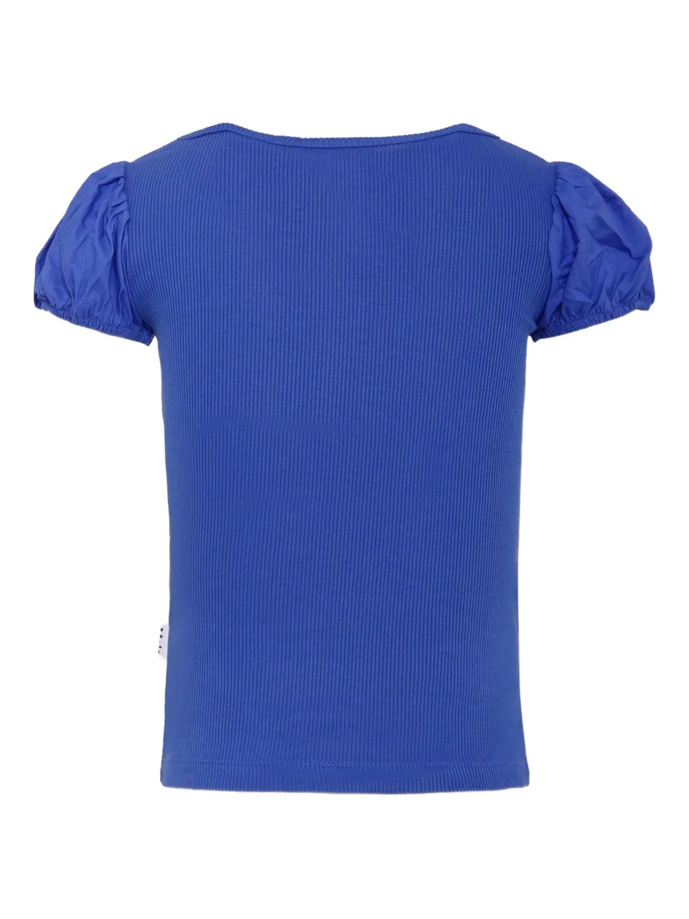 Molo Geribbeld T-shirt met pofmouwen Blauw
