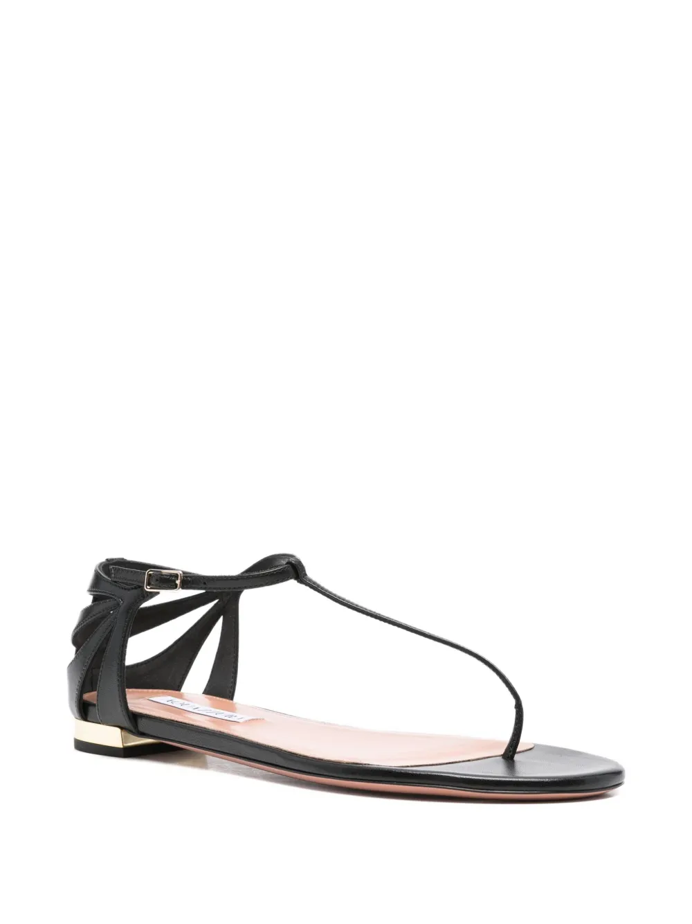 Aquazzura Leren sandalen met uitgesneden details Zwart